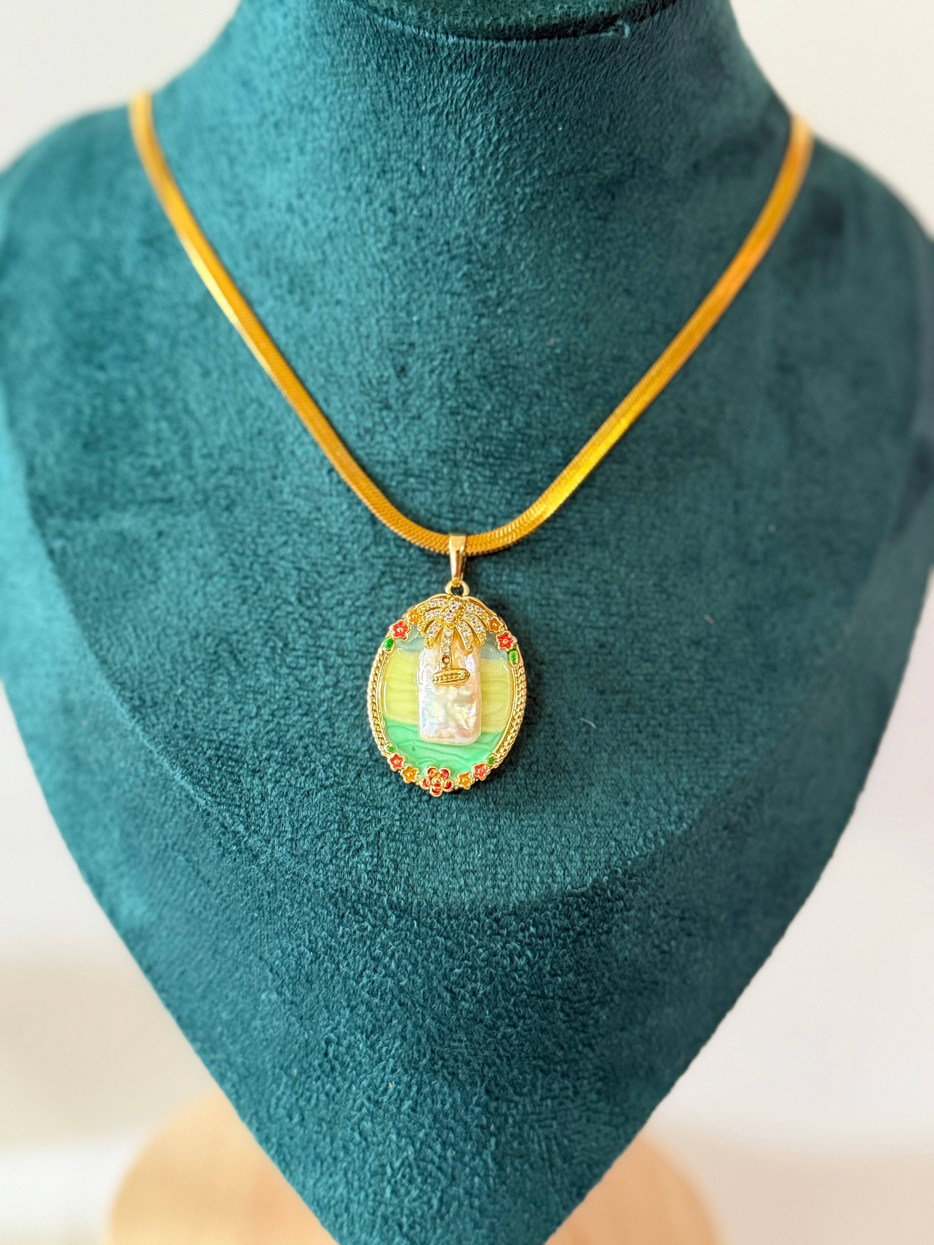 Emerald Pearl Necklace